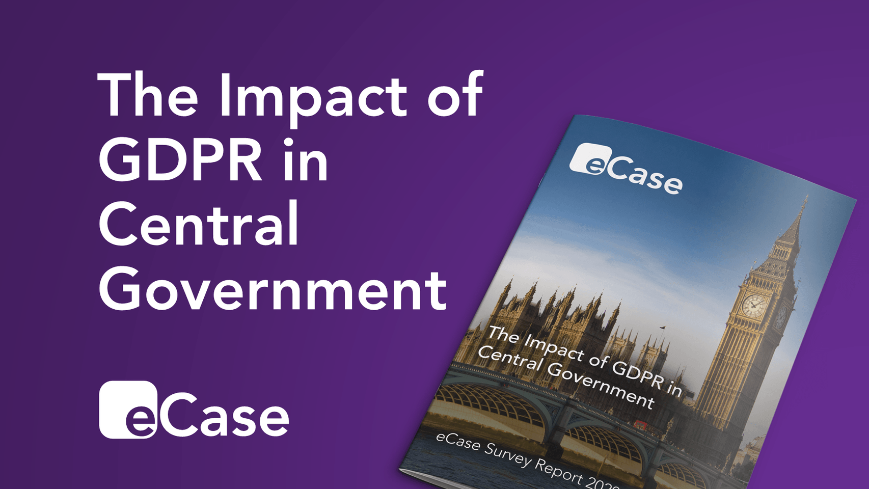 Front cover of the Impact of GDPR in Central Government report, featuring the Palace of Westminster